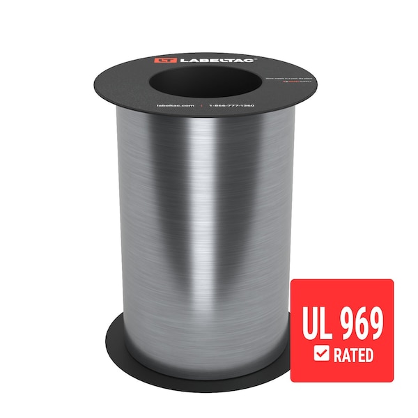 Labeltac UL 969-Approved LabelTac Supply 8in x 75ft LT9 Only, Brushed Aluminum LT825UL-C - main