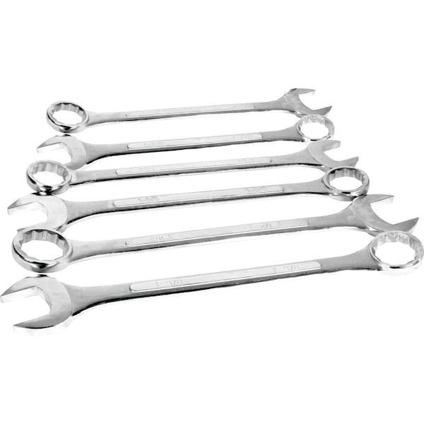 Performance Tool 6 pc. Jumbo Wrench Set, Heat Treated Alloy Steel, SAE 1-3/8 to 2 in. S/6 - main