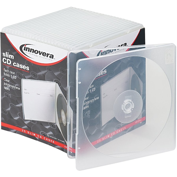 Innovera Innovera Slim CD/DVD Jewel Case - Jewel Case - Polypropylene - Clear - 1 CD/DVD 81900 - main
