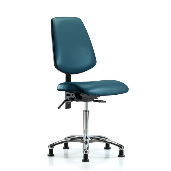 Blue Ridge Ergonomics Vinyl Chair Chrome, Med Bench, Med Back, Tilt, Glides, Royal BR-VMBCH-MB-CR-T1-A0-NF-RG-8801 - main