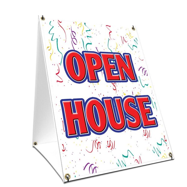 Signmission Open House, 24 Inch x 18 Inch A-frame Yard Sign, Plastic Sign SBC-1824-Open House - main