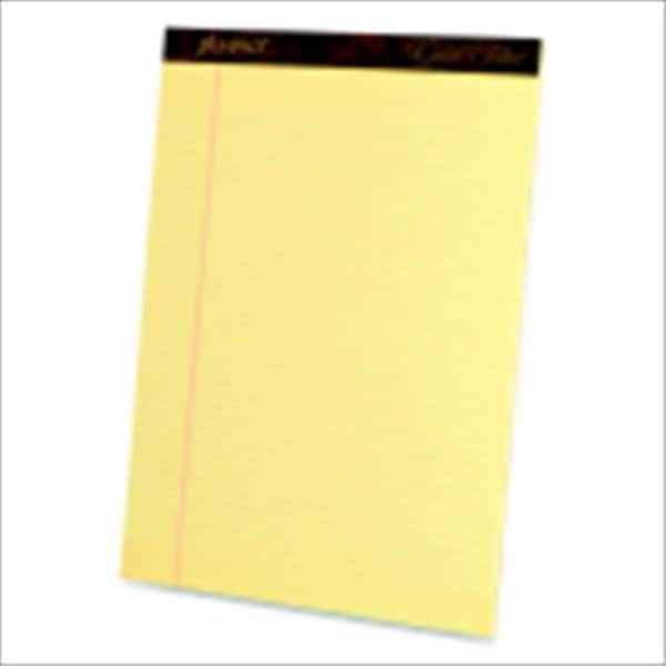 Ampad Legal And Narrow Ruled Perforated Pad, 8.5 x 11.75 In, 16 Lb, 50 Sheets, Canary, 12PK 1053714 - main