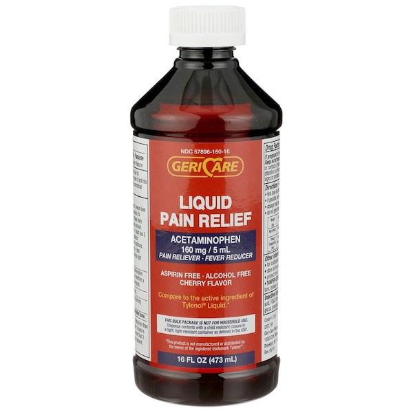 Geri-Care Acetaminophen Pain Relief, 160mg/5mL, 16 fl. oz., 12PK Q101-16-GCP - main