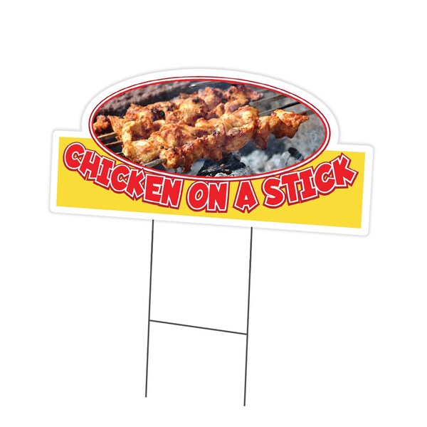 Signmission Chicken On A Stick Die Cut Yard & Stake outdoor plastic coroplast window, 1216-Chicken On A Stick C-DC-1216-DS-Chicken On A Stick19 - main