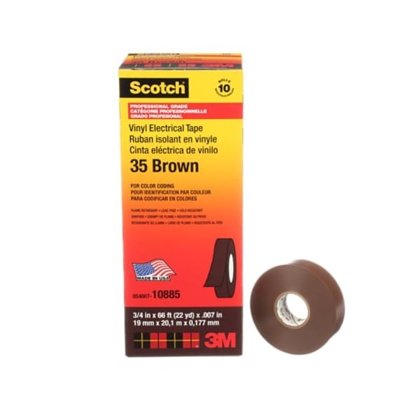 3M Scotch Vinyl Color Coding Electrical Tape 35, 10PK 7000031580 - main