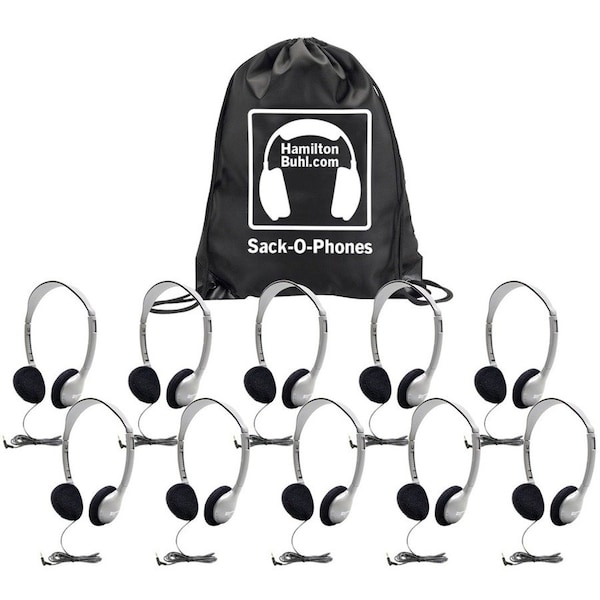 Hamiltonbuhl Sack-O-Phones, 10 HA2 Personal Headsets, Foam Ear Cushions SOP-HA2 - main