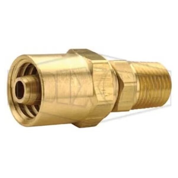 Dixon Reusable Hose Fitting, 1/4 in Nominal, MNPT End Style, 360 Brass Alloy 1838164K - main