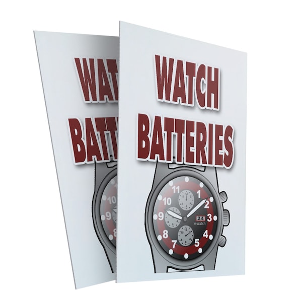 Signmission Watch Batteries, Plastic Signs Only 24 Inch x 36 Inch, Corrugated Plastic, 2PK CSB-2436-2PACK-Watch Batteries - main