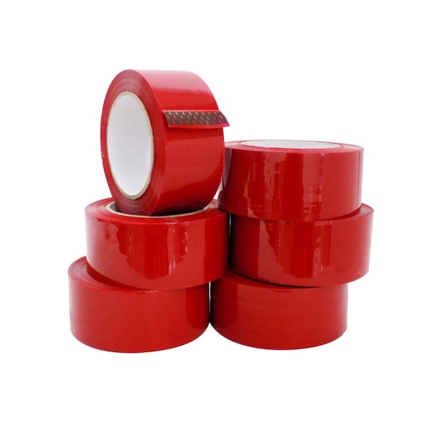 Wod Tape Commercial Grade Carton Sealing Packaging Tape 2.2 Mil Acrylic Adhesive Red: 3/8 in x 110yds, 192PK WOD CSTC22SBA-00375-192-110-RED - main