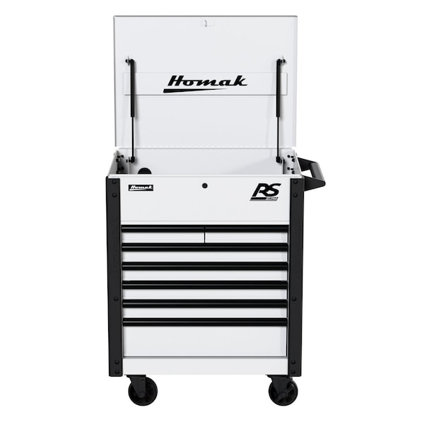 Homak Serce Cart, White, Metal, 31 in W x 38.875 in H WH06035247 - main
