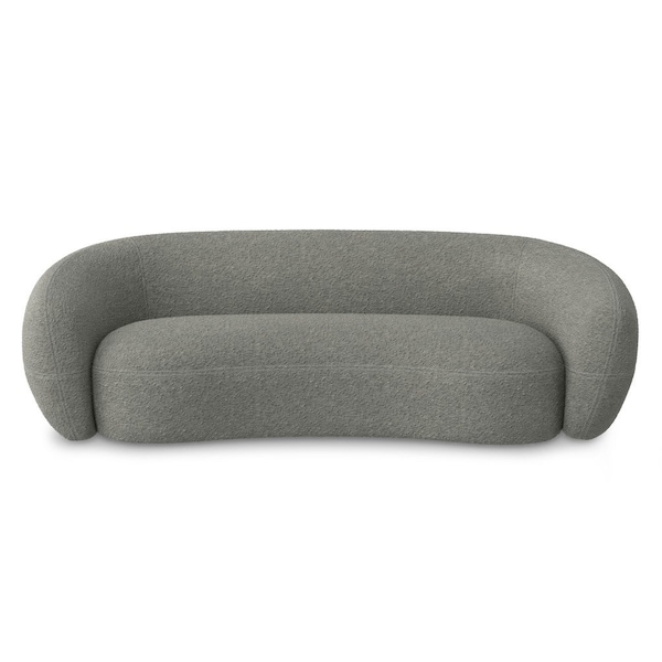 Homeroots 89" Gray Fabric Sofa With Walnut Legs 641005 - main