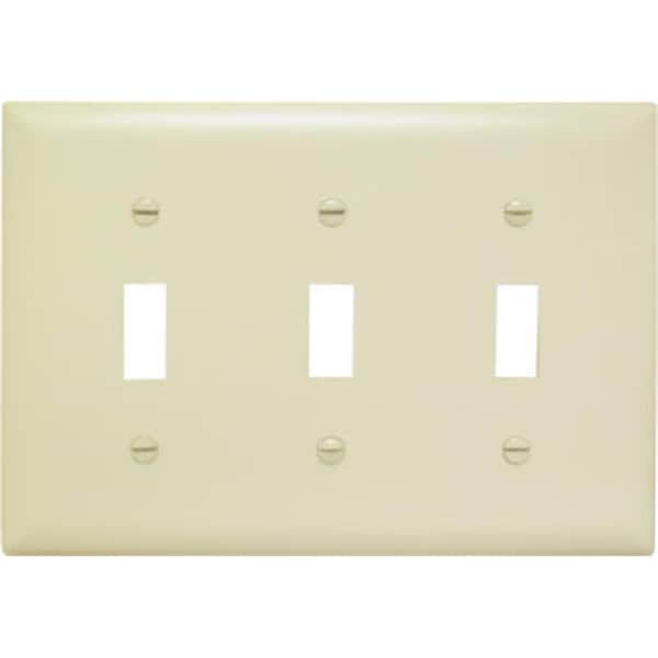 Nextgen TP3ICC12 3 Gang 3 Toggle Openings Nylon Wall Plate, Ivory NE928278 - main