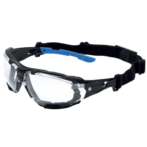 General Electric 05 Series Anti-Fog Impact-Resistant Safety Glasses Clear Lens Black/Blue Frame 1 pk GE105CAF - main