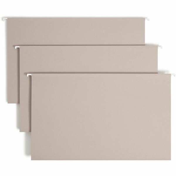 Smead TUFF HANGING FOLDERS WITH EASY SLIDE TAB, LEGAL SIZE, 1/3-CUT TAB, STEEL GRAY, 18PK 64093 - main