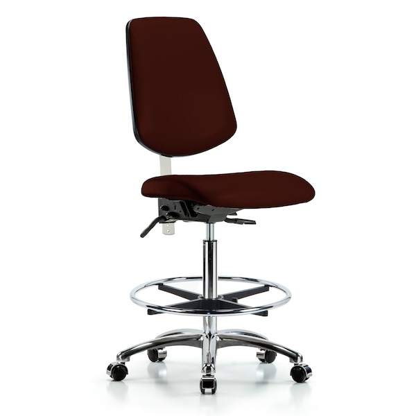 Blue Ridge Ergonomics Clean Room Chair Vin Med Ben Chair, Med, Bk, Burg, CL100, No Arms, 22" to 29" Height, Vinyl, Burgundy BR-NCR-VMBCH-MB-CR-T0-A0-CF-CC-8569 - main