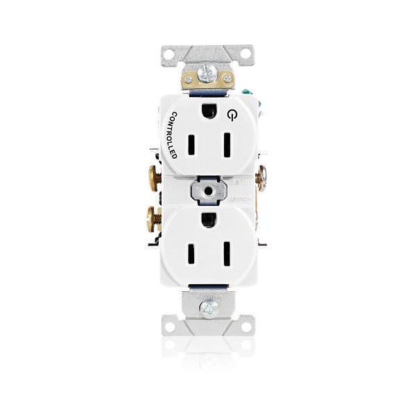 Leviton Duplex Outlet, White 15A 125V 5262-S1W - main