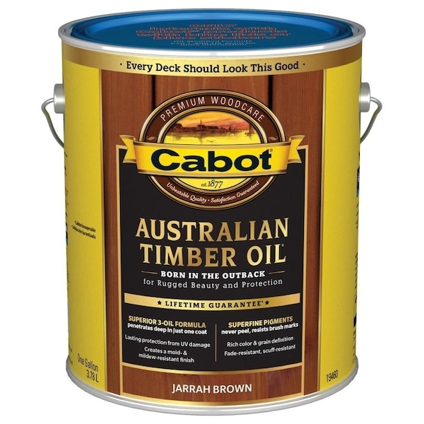 Cabot 19400 Series 140.0019460.007 Australian Timber Oil, Jarrah Brown, Liquid, 1 gal 19460 - main