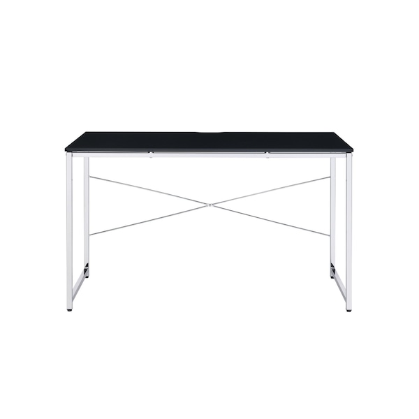 Homeroots 47" Black and Silver Writing Desk 491496 - main