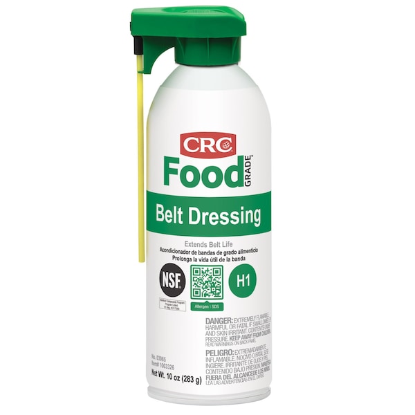 Crc Food Grade Belt Dressing, H1 Food Grade, -40 to 350 degrees F, 10 oz, Aerosol Can, Amber 03065 - main