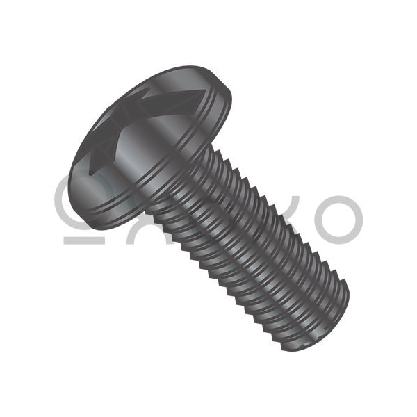 Oxoxo 6-32X3/8 Combination Pan Head Machine Screw Fully Threaded Black Oxide, 10000PK 383200 - main