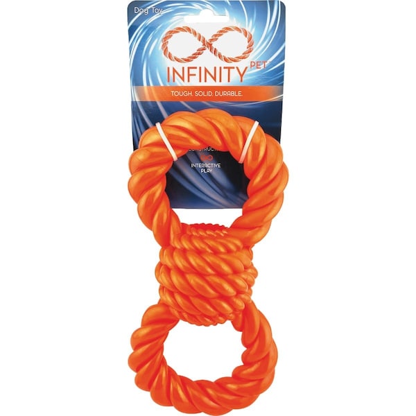 Boss Pet Infinity TPR Figure 8 Orange Dog Toy ZD2058 69 - main
