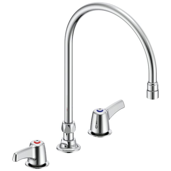 Delta Commercial 27C1 / 27C2 Two Handle 8 In Below Deck-Mount Faucet In Chrome 27C2943-R7 - main