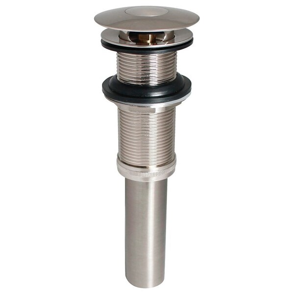 Plumb Pak Stylewise Pushbutton Sink Drain, 1-1/4 in Connection, Brass, Brushed Nickel K820-76BN - main