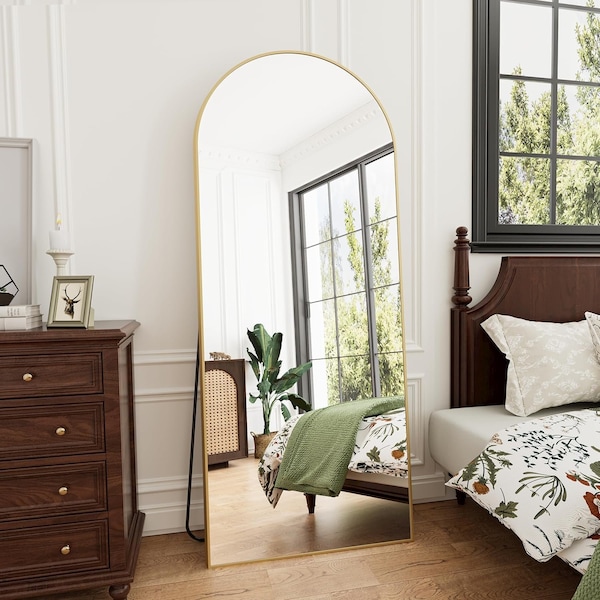 Simple Deluxe 71'x26' Arch Full Length Mirror, Extra Large Floor Mirror with Stand, Mirror Full Length for Home W 3A88MIROGZ2671GLD - main