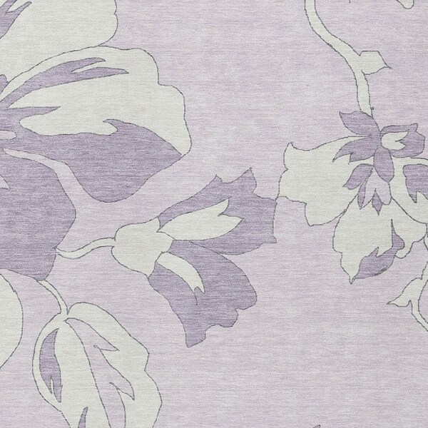 Homeroots 5' X 8' Lavender Lilac And Ivory Floral Washable Indoor Outdoor Area Rug 589549 - main