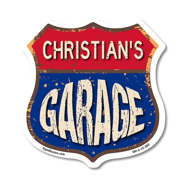 Signmission Christian's Garage, 12 Inch X 12 Inch, Aluminum Metal Sign SHI-A-12-383-CHRISTIAN - main
