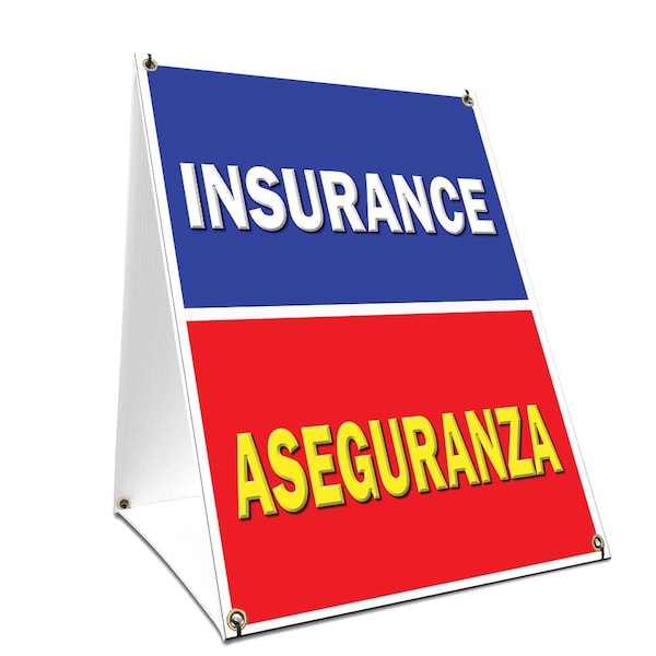Signmission Insurance Aseguranza, 36 Inch x 24 Inch A-frame Yard Sign, Plastic Sign SBC-2436-Insurance Aseguranza - main