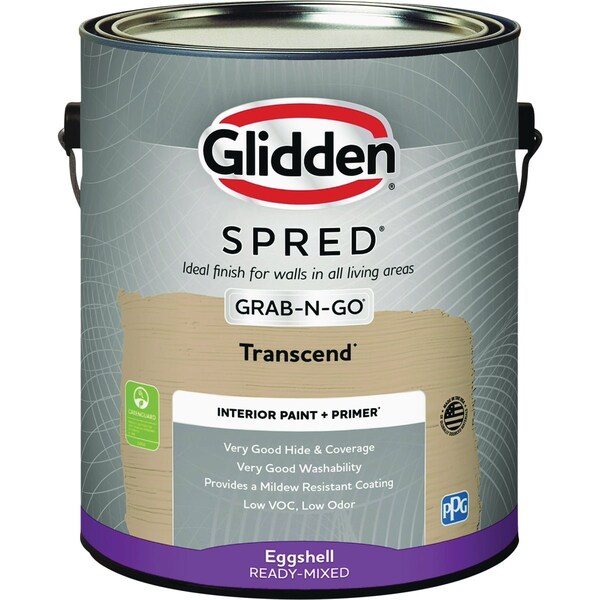 Glidden Spred Interior Grab-N-Go Paint + Primer Eggshell Paint Transcend 1 Gal. GLSIN50TR/01 - main