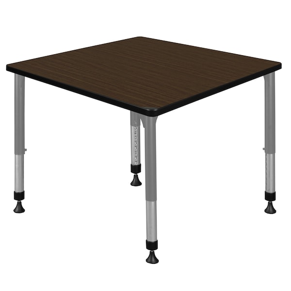Regency Square Kee Height Adjustable Classroom Activity Table, 36 in W, 36 in L, Neo Walnut TB3636NWAPGY - main