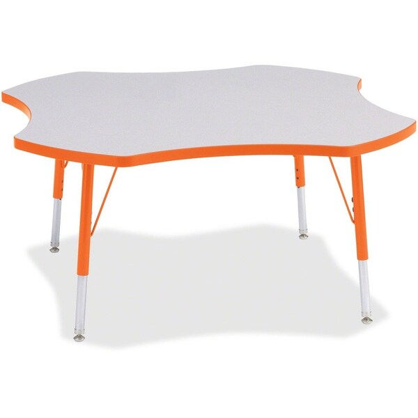 Jonti-Craft Berries Four Leaf Activity Table, E-height, Freckled Gray/Orange/Gray 6453JCE114 - main