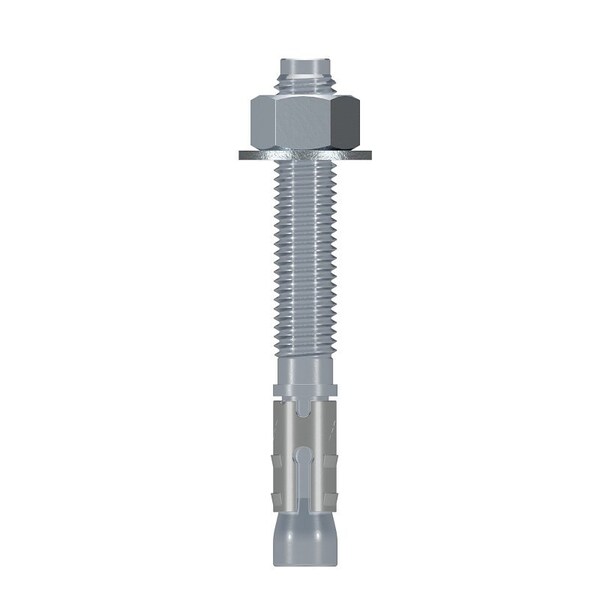 Simpson Strong-Tie Strong-Bolt 2 Wedge Anchor, 5/8 in Dia, 5 in OAL, Carbon Steel, Zinc STB2-62500P1 - main