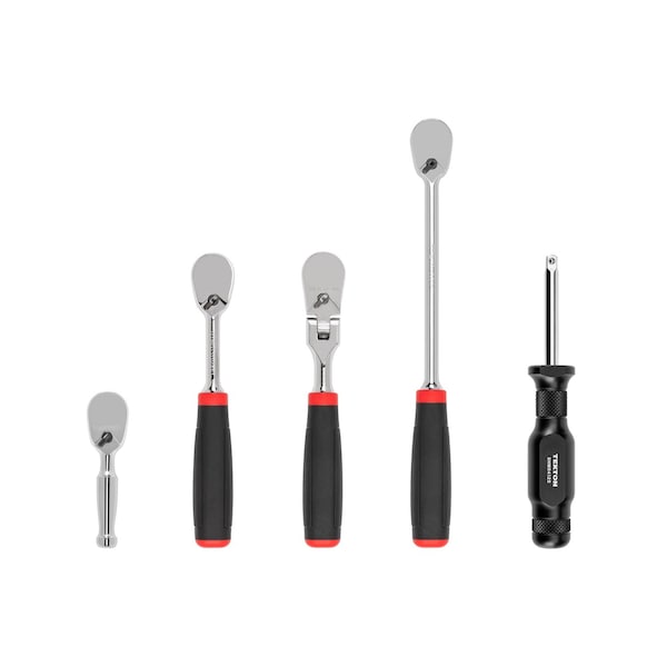 Tekton 1/4 Inch Drive Comfort Grip Ratchet and Spinner Handle Set (5-Piece) SDR99010 - main