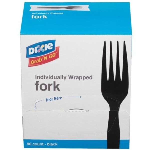 Dixie CUTLERY, FORKS, INDVDL WRP, BK, 6PK DXEFM5W540 - main