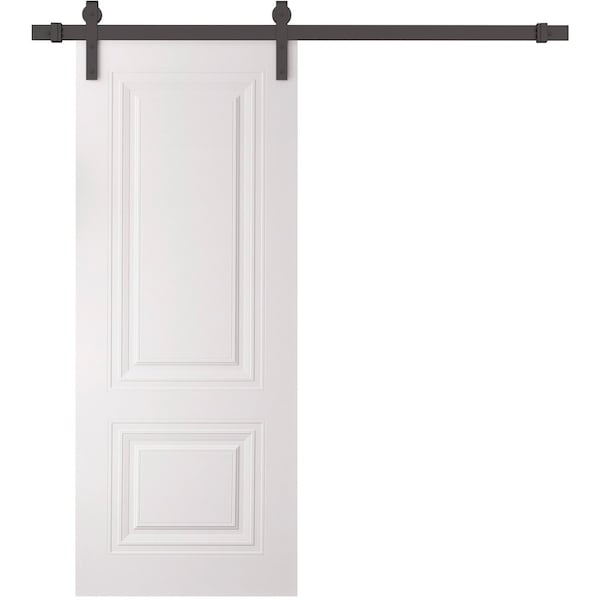 Sartodoors Barn Door 42 x 84 inches, BASIC 9772 White, 8FT Rail Track Heavy Hardware Set, Solid Panel Interi BASIC9772BD-B-SKIN-4284 - main
