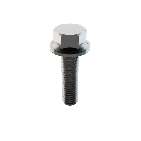 Zoro Select Not Graded, 3/8"-16 Standard Flange Bolt, Plain Stainless Steel, 1 1/2 in L, 25 PK 31-SFH-37C-150 - main