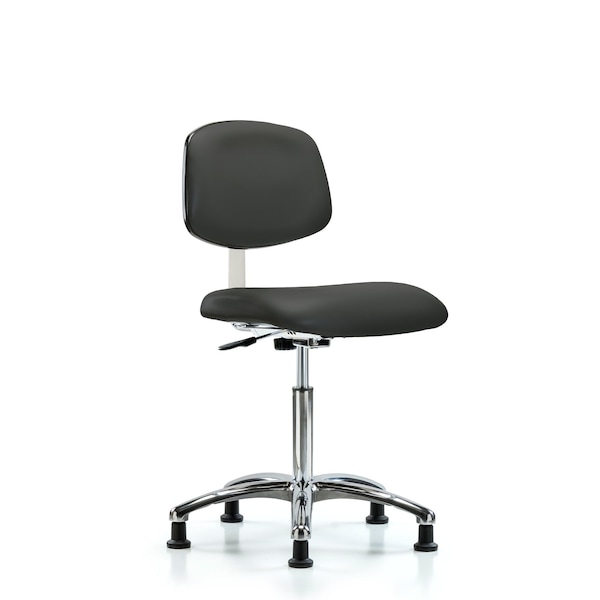 Blue Ridge Ergonomics Clean Room Chair Med Ben Chair, Vin, Chrm, Glds, Gry, CL10, 22" to 29" Height, Vinyl, Charcoal BR-CLR-VMBCH-CR-NF-RG-8605 - main