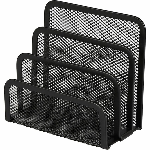Lorell Mesh Vertical Desktop File Sorter, 4 Dividers, Black LLR84153 - main