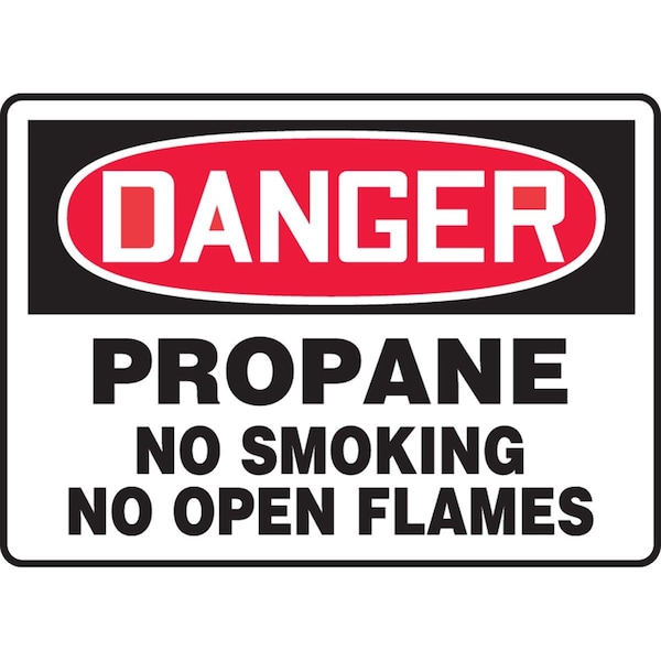 Accuform Propane No Smoking No Open Flames, Vinyl, 10 in x 14 in, Adhesive Surface MCHL200VS - main