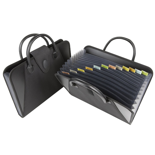 C-Line Products 8-1/2" x 11" Black Expanding File with Handles, 1/EA 48211 - main