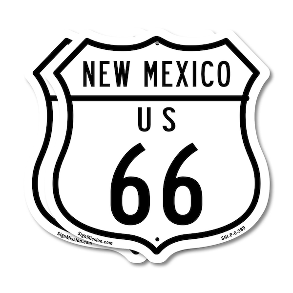 Signmission New Mexico Route Marker Shield Sign Us 6, 6 inch X 6 inch, Plastic Sign, 2PK SHI-P-2PACK-6-389 - main