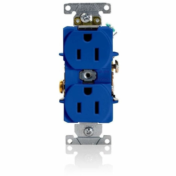 Leviton Plugs&Rcptcls, 15A, 125VAC, Bl, PBT, PK1 5252-BU - main