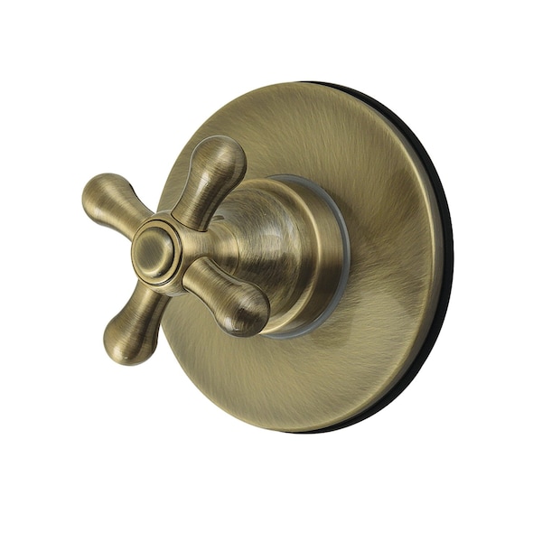Kingston Brass Single-Handle Six-Way Diverter Valve with Round Trim Kit, Antique Brass KS4033AX - main
