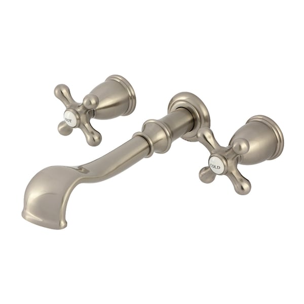 Kingston Brass Two-Handle Wall Mount Tub Faucet, Brushed Nickel KS5028AX - main
