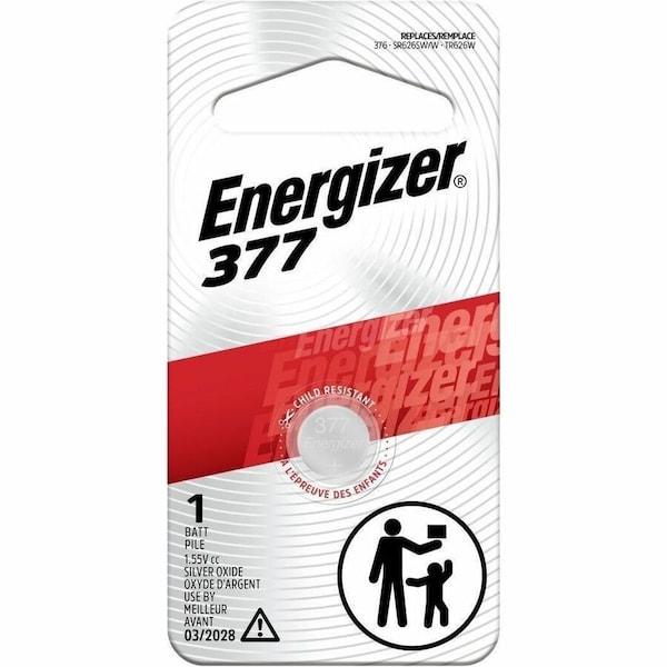 Energizer Energizer 377 Silver Oxide Button Battery, 1 Pack - For Multipurpose - 1.55 V DC - 1 Each 377BPZ - main