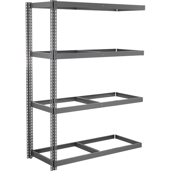 Global Industrial 4 Shelf, Heavy Duty Boltless Shelving, Add On, 60"W x 36"D x 96"H, No Deck B3164075 - main