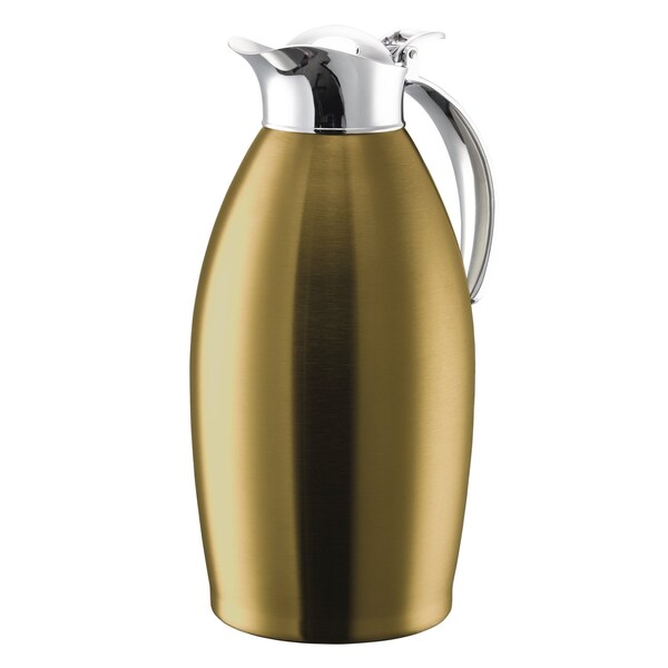 Service Ideas Nicollet Series 1.5-Liter Stainless Vacuum Insulated Carafe with Flip-Top Lid in Vintage Gold NIC15BSVG - main
